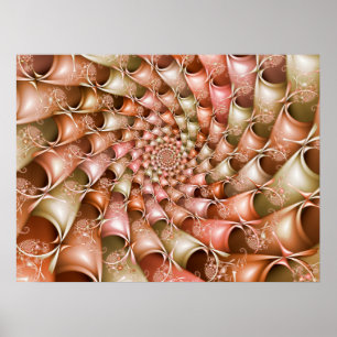Peaches and Cream Spiral Poster