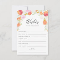 Peaches and Flowers Wishes for Bride and Groom