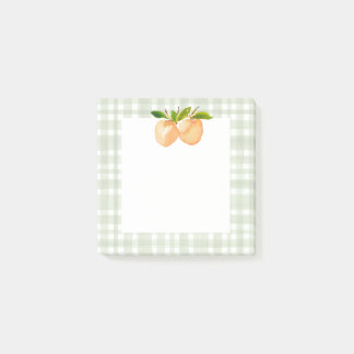 Peaches and plaid post-it notes
