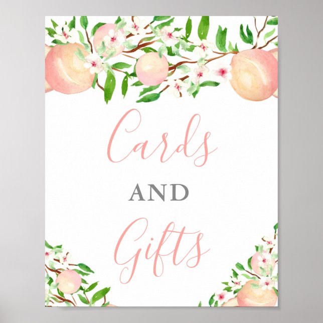 Peaches Baby Bridal Shower Cards and Gifts Poster (Front)