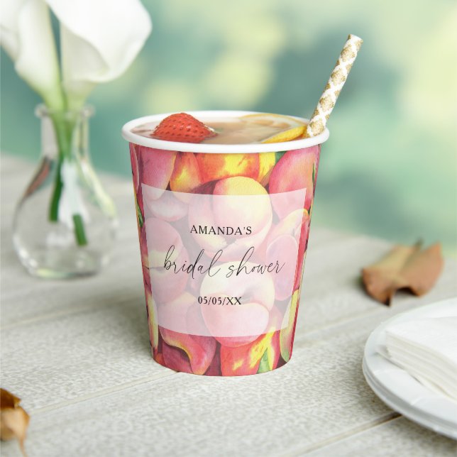Peaches - Bridal shower Paper Cups (Insitu)