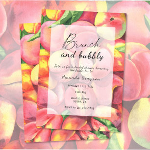 Peaches - Brunch and bubbly bridal shower Invitation
