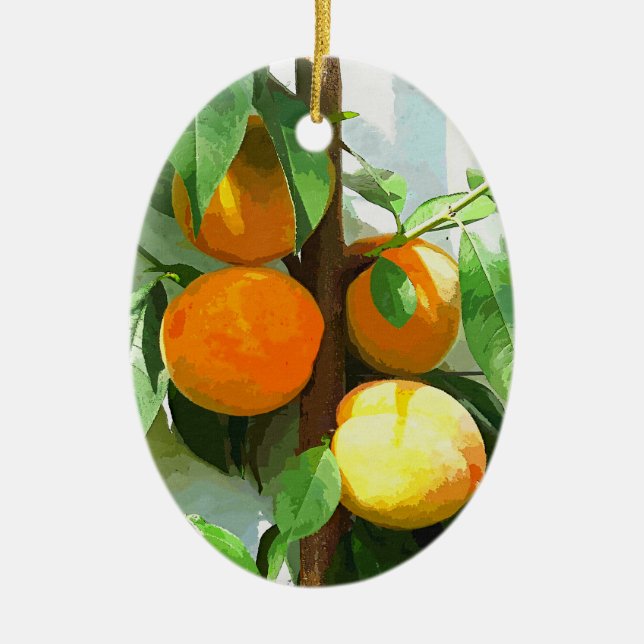 PEACHES CERAMIC TREE DECORATION (Front)