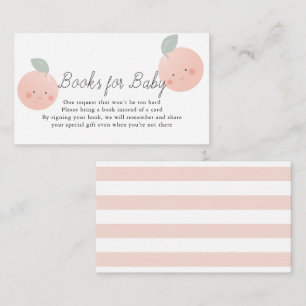 Peaches & Cream Kawaii Baby Shower Book Request Enclosure Card