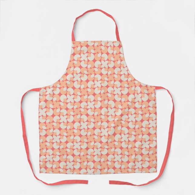 Peaches & Cream Retro Organic Shapes Apron (Front)