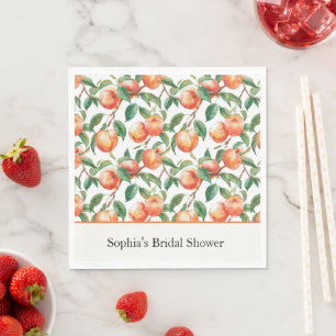 Peaches Fruit Bridal Shower Napkin