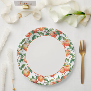 Peaches Fruit Bridal Shower Paper Plate