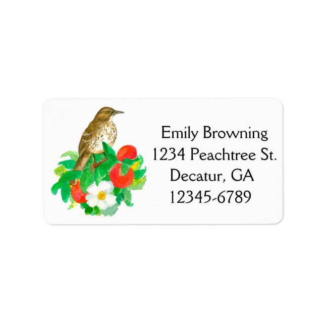 Peaches Fruit Cherokee Rose Return Address Label (Front)