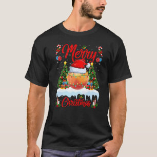 Peaches Fruit Lights Xmas Tree Santa Peaches Chris T-Shirt