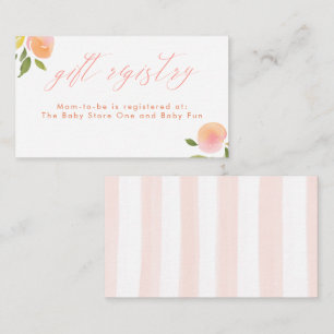 Peaches Gift Registry Cute Baby Shower Enclosure Card