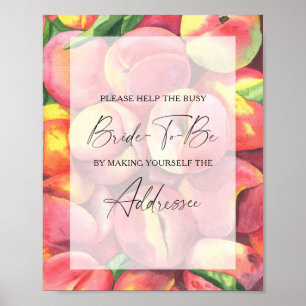 Peaches - help the busy bride Address Poster