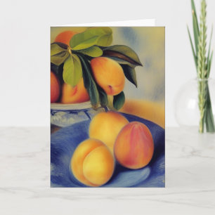 Peaches in Blue Bowl Card