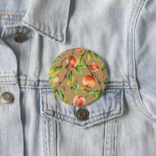 Peaches on the tree 7.5 cm round badge