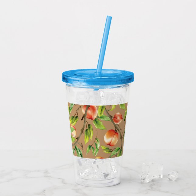 Peaches on the tree acrylic tumbler (Back Ice)