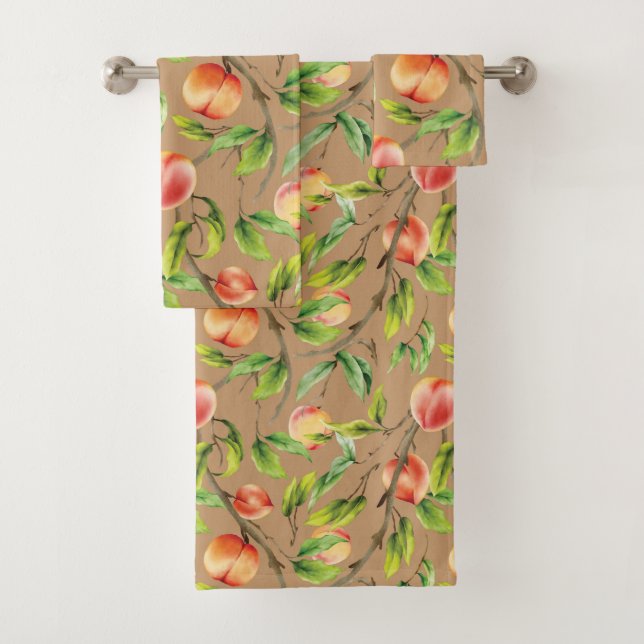Peaches on the tree bath towel set (Insitu)