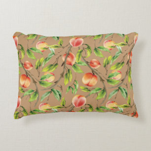Peaches on the tree decorative cushion