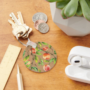 Peaches on the tree key ring