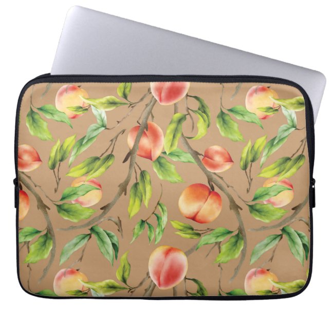 Peaches on the tree laptop sleeve (Front)