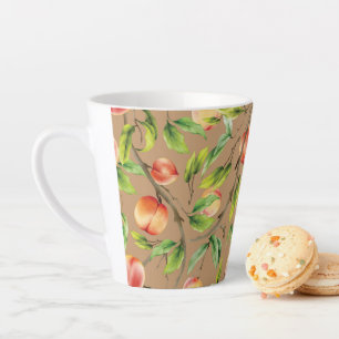 Peaches on the tree latte mug