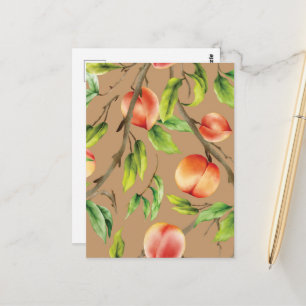 Peaches on the tree postcard