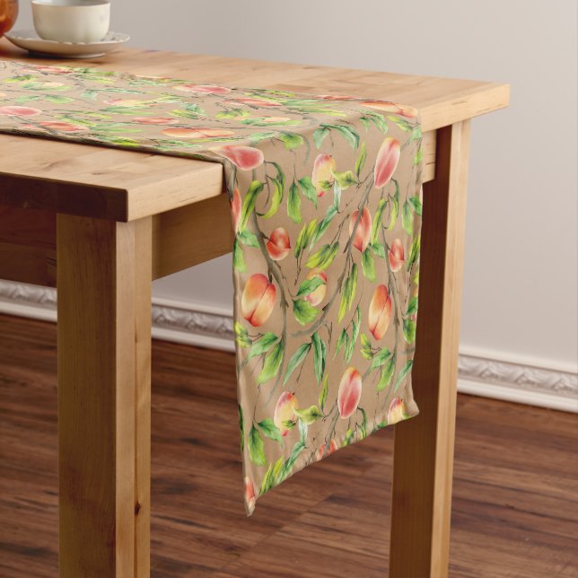 Peaches on the tree short table runner (In Situ)