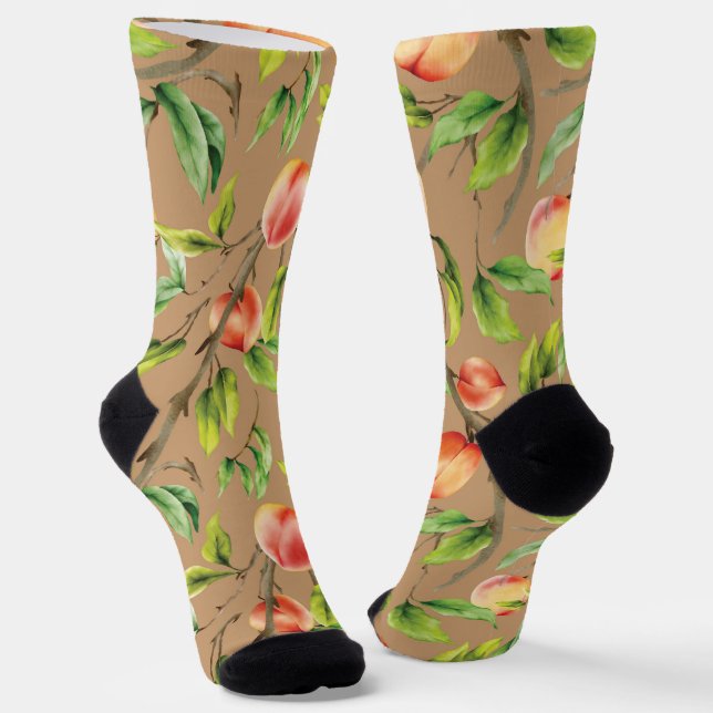 Peaches on the tree socks (Angled)