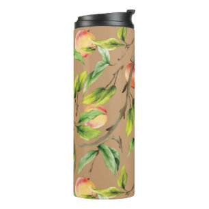 Peaches on the tree thermal tumbler