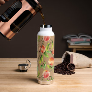Peaches on the tree water bottle