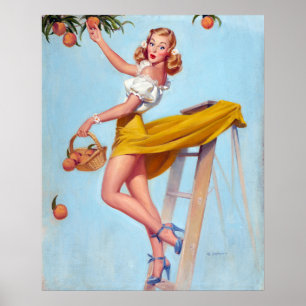 Peaches Pin Up Poster