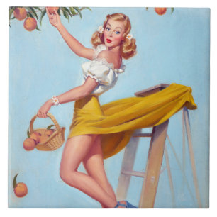 Peaches Pin Up Tile