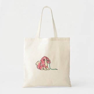Peaches Pink Dog with Mint Leash Tote Bag