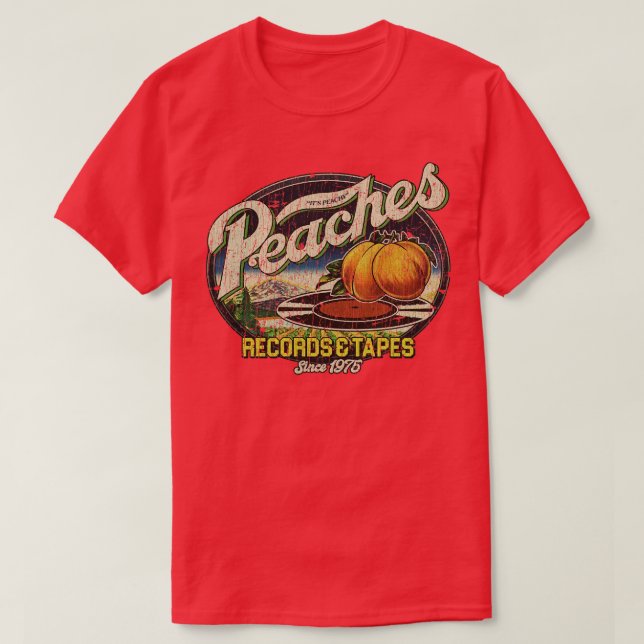 Peaches Records Tapes 1975 Tapestry T-Shirt (Design Front)