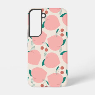 Peaches & Red Cherries Fruit Pattern Samsung Galaxy Case