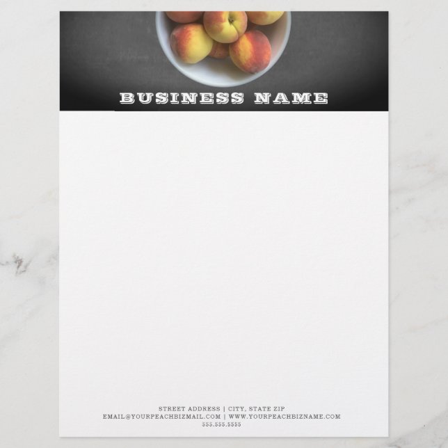 Peaches Restaurant Food Professional Letterhead (Front)