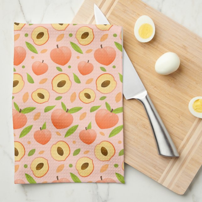 Peaches Tea Towel (Quarter Fold)