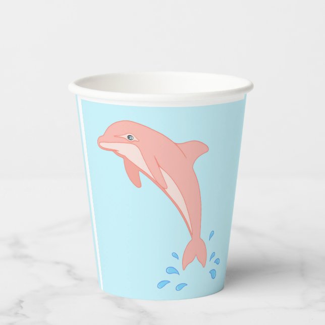 Peaches the Dolphin Paper Cup (Front)