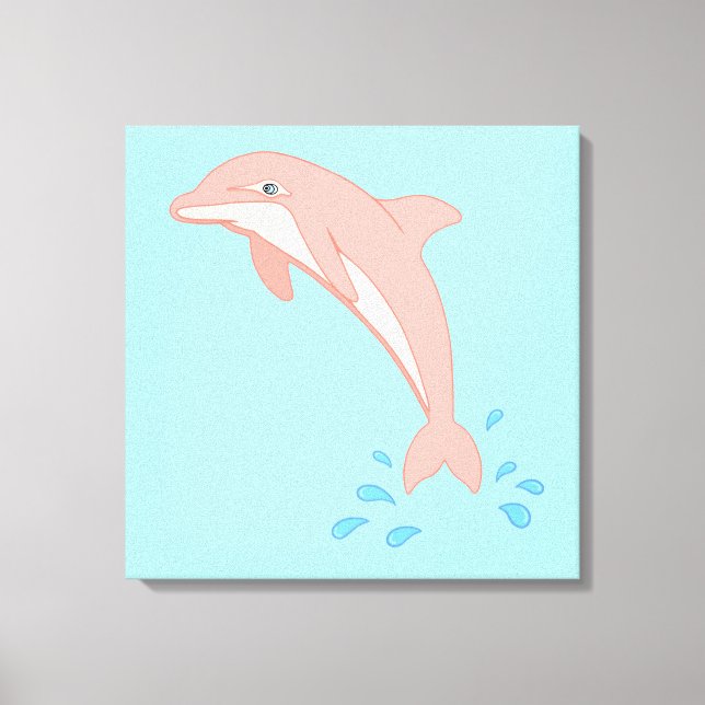 Peaches the Pink Dolphin Canvas Print (Front)