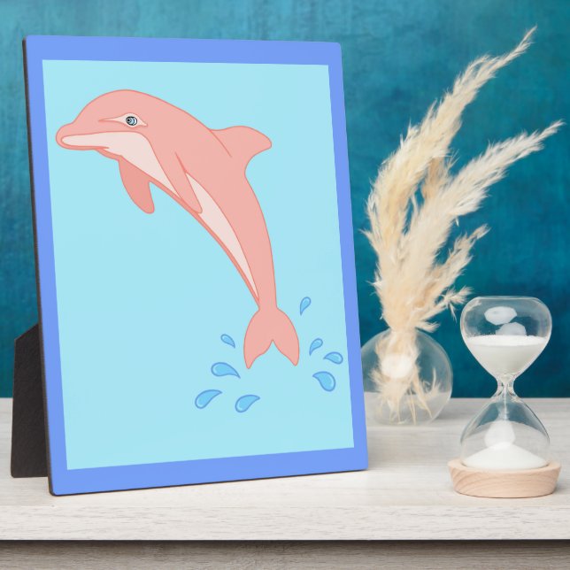 Peaches the Pink Dolphin Plaque (Side)