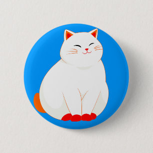 Peaches, the Smiling Cat 6 Cm Round Badge