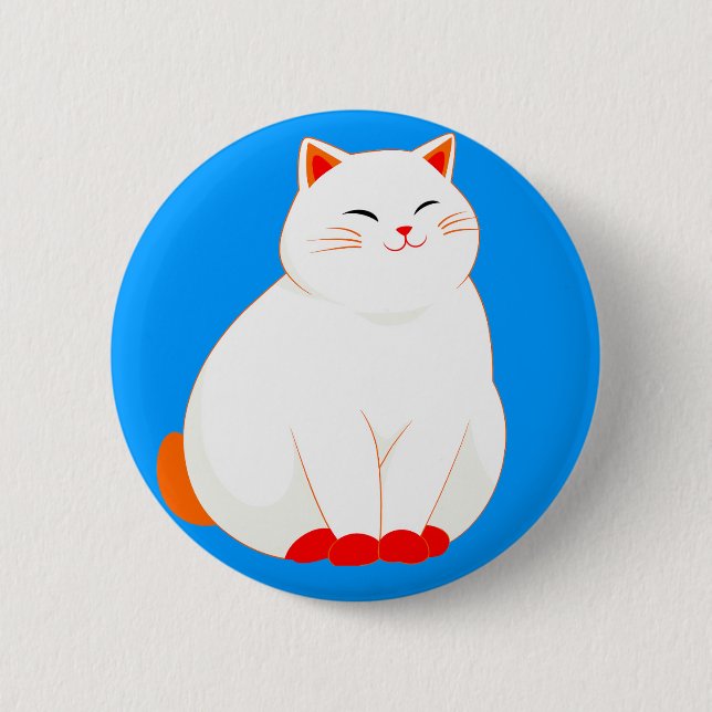 Peaches, the Smiling Cat 6 Cm Round Badge (Front)