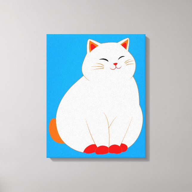 Peaches, the Smiling Cat Canvas Print (Front)