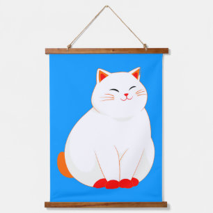 Peaches, the Smiling Cat Hanging Tapestry