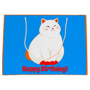 Peaches, the Smiling Cat Large Gift Bag