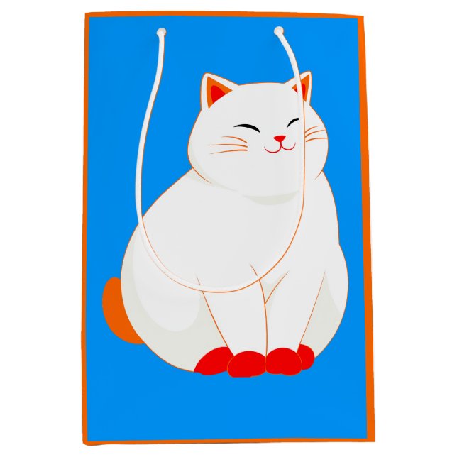 Peaches, the Smiling Cat Medium Gift Bag (Front)