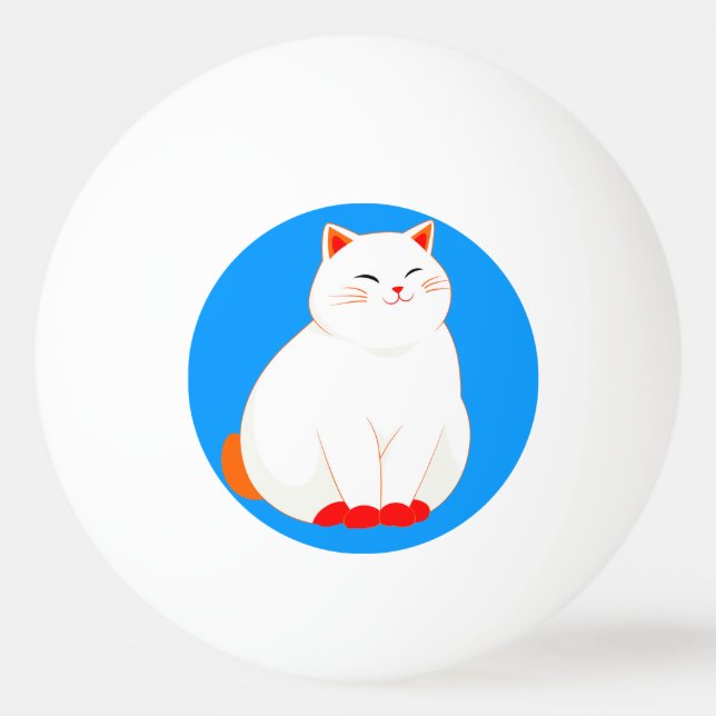 Peaches, the Smiling Cat Ping Pong Ball (Front)