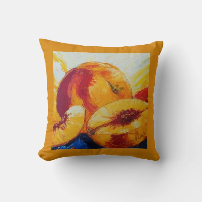 Peaches Throw Pillow (Front)