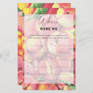 Peaches - Where were we bridal shower game