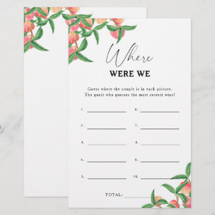 Peaches - Where were we bridal shower game