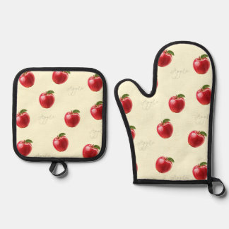 Peachify Apples Oven Mitt & Pot Holder Set