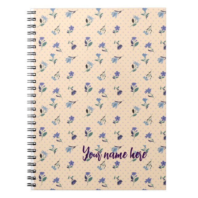 Peachify Pastel Blooms Personalised Notebook (Front)